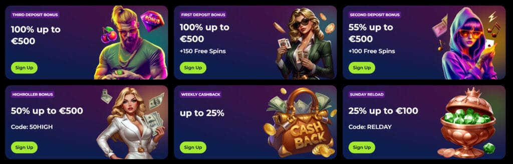 bonuses spinmama casino